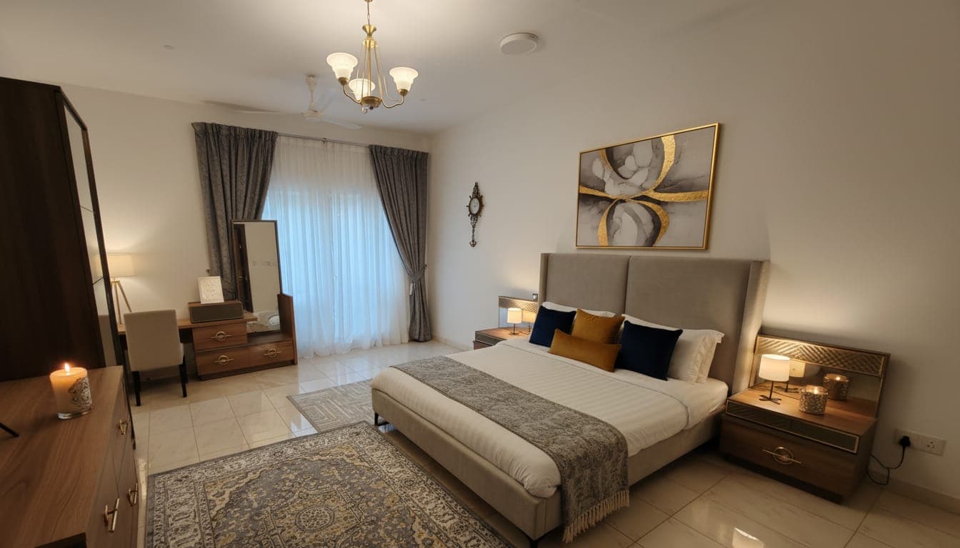 Spacious living room in Luxury 3-Bedroom Apartment, a premium Salalah apartment